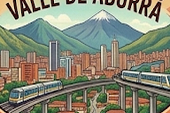 Ilustración del Valle de Aburrá con el metro